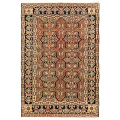 Tapis persan Heriz Small - Laine Noir Ivoire Rouge 71449