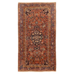 Alfombra Persa Hamadan Pequeña - Lana Azul Marfil Rojo 71537