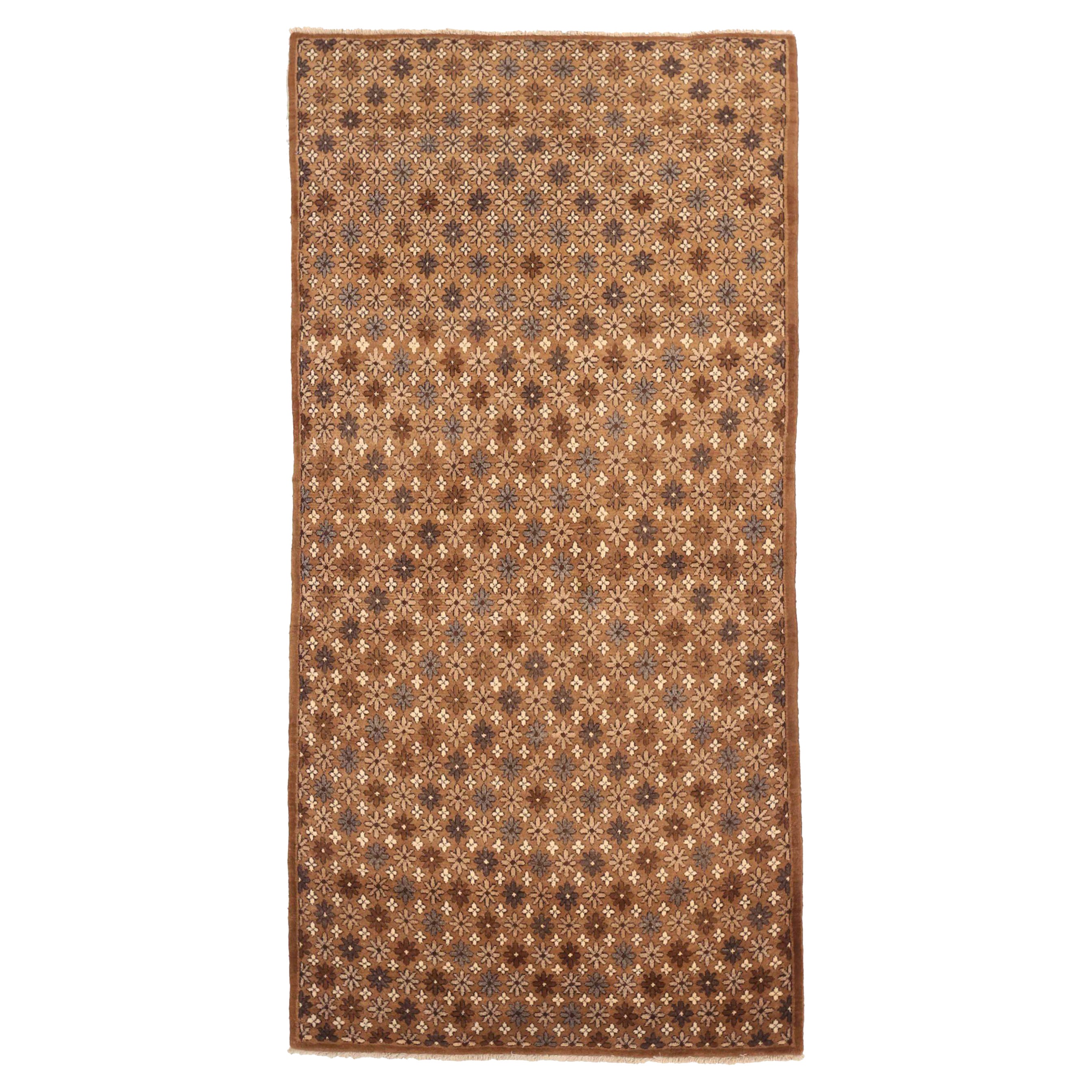 Persisch Kurdisch Kleiner Teppich CIRCA 1940 - Wolle Braun Elfenbein Taupe 71602 im Angebot