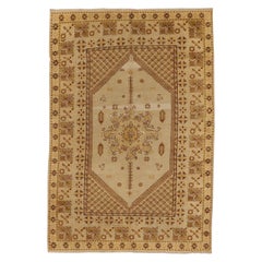 Russisch Samarghand Bereich Teppiche CIRCA 1910 - Wolle Brown Elfenbein Gelb 71606