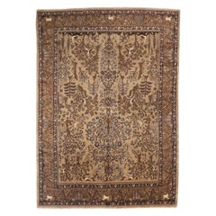 Persian Semnan Area Rugs - Wool Brown Ivory Taupe 71607