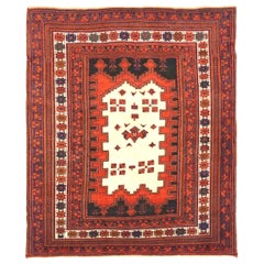 Persischer Sirjan Kleiner Teppich Circa 1910 - Wolle Schwarz Elfenbein Rot 71573