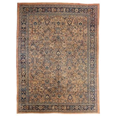 Persian Mahal Area Rugs - Wool Blue Navy Blue Pink 71633