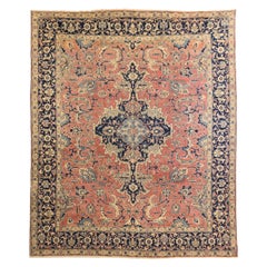 Persian Tabriz Area Rugs - Wool Blue Ivory Red 71672