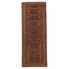 Persian Kolyai Runner Rug - Wool Navy Blue Orange Red Yellow 71711