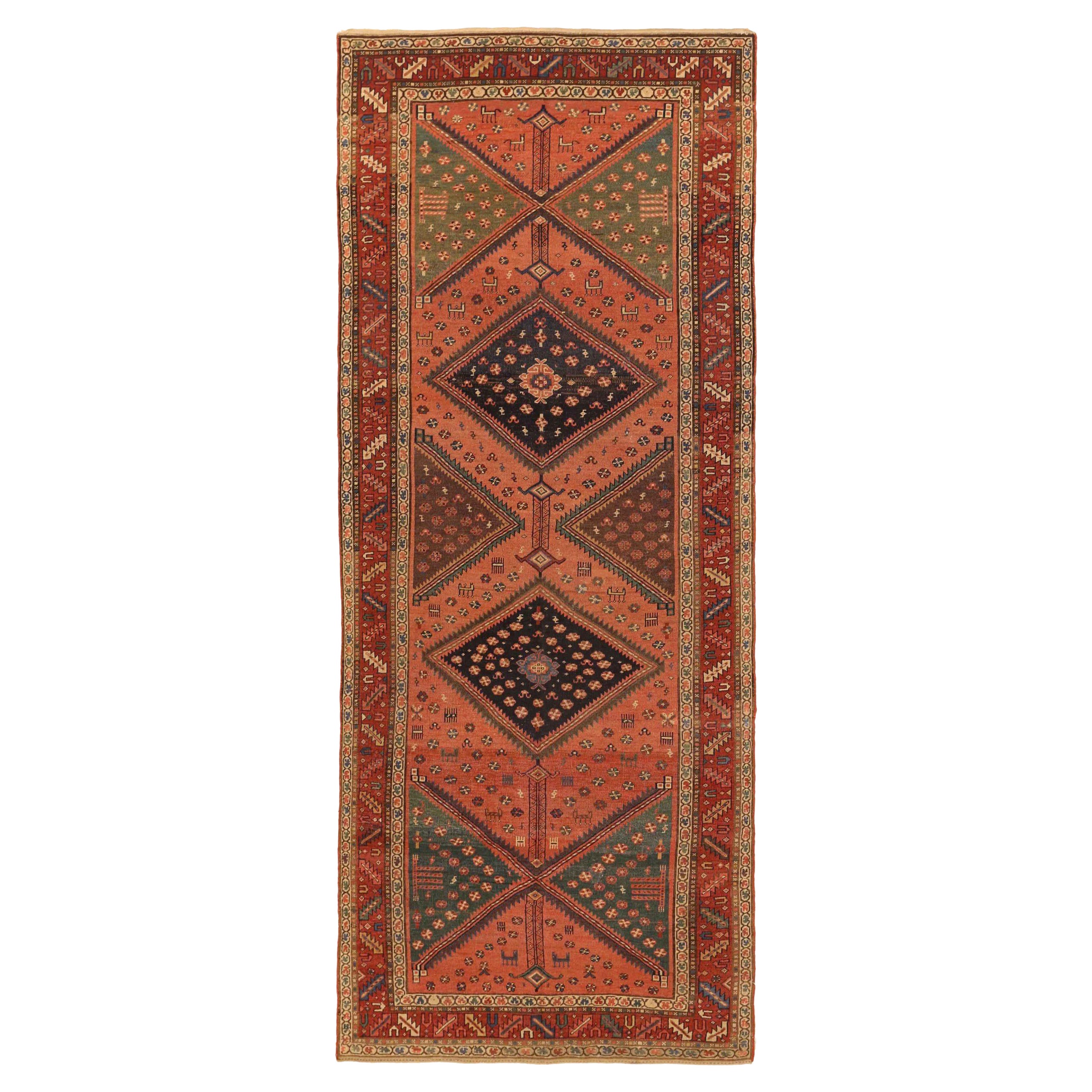 Alfombras Persas Bijar - Lana Verde Azul Marino Rosa Rojo 71717