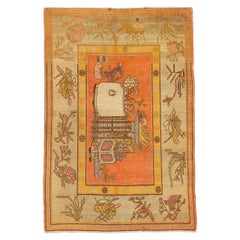 Petit tapis russe Khotan Circa 1910 - Laine Ivoire Rose Jaune 71812