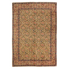 Persian Tabriz Area Rugs - Wool Ivory Pink Yellow 71746