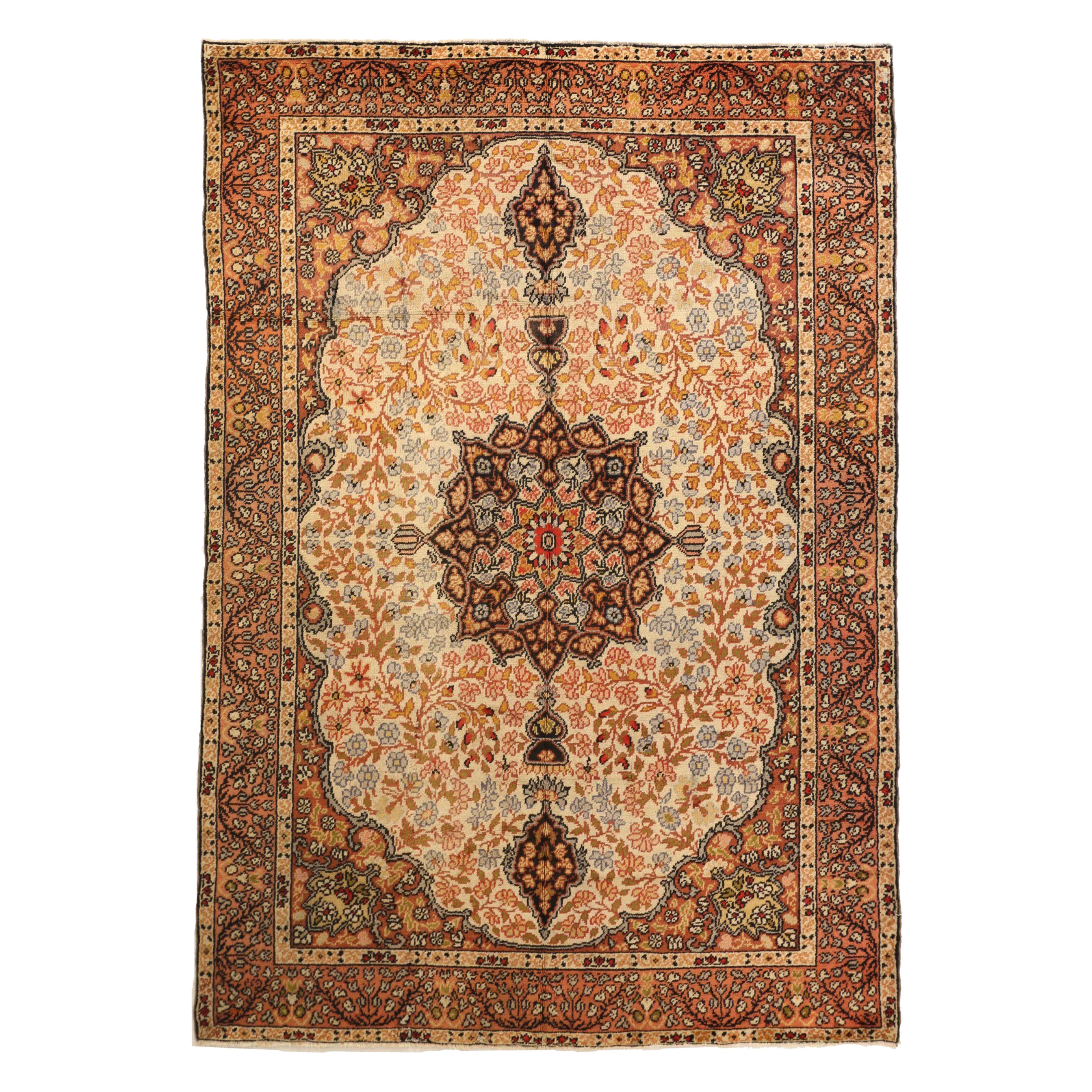 Tappeti dell'Afghanistan Oushak Circa 1910 - Lana Verde Avorio Rosso 71832