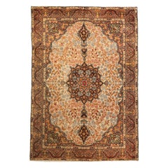 Tapis d'Afghanistan Oushak datant d'environ 1910 - Laine verte ivoire rouge 71832