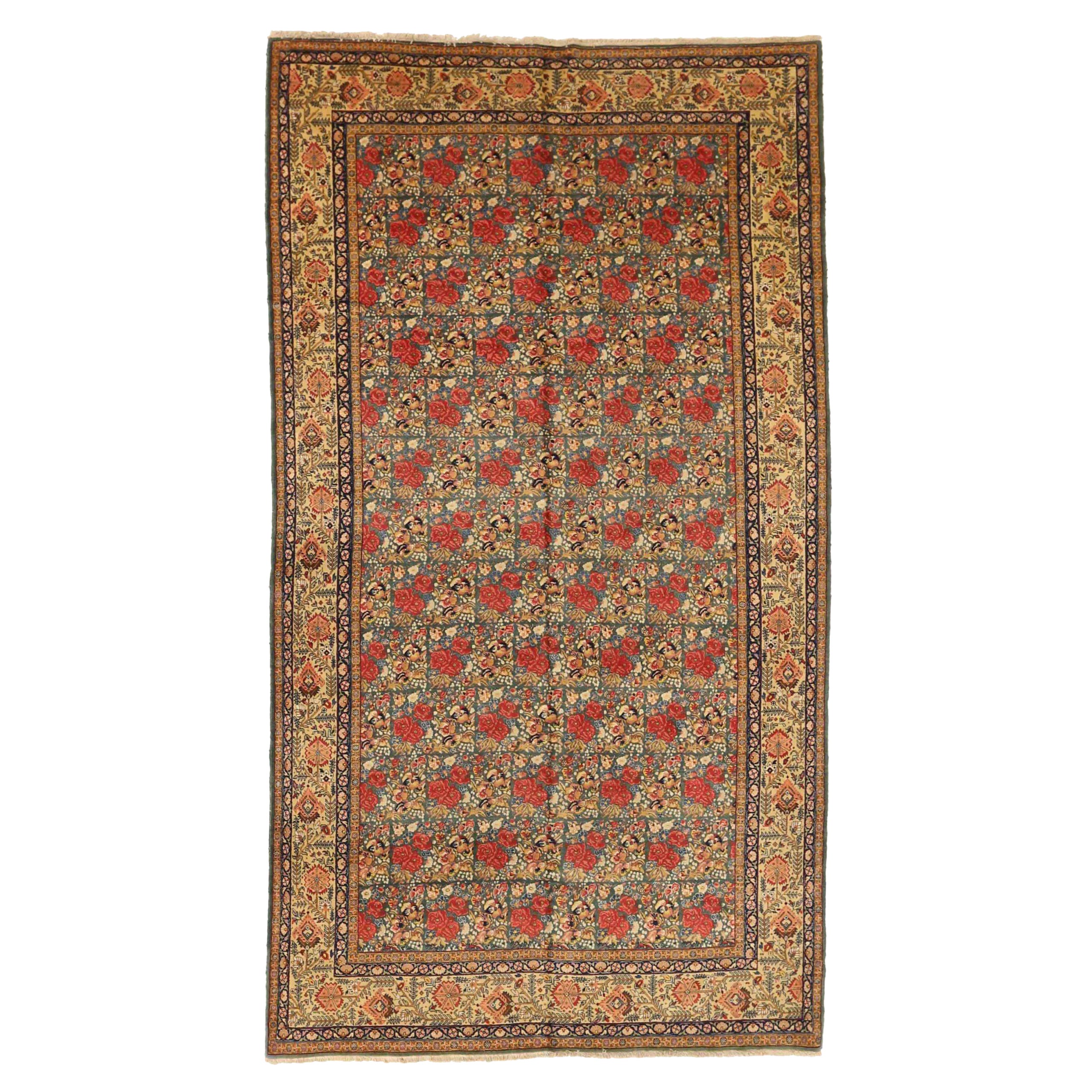 Tappeto persiano Tabriz Circa 1880 - Lana Verde Rosso Giallo 71747