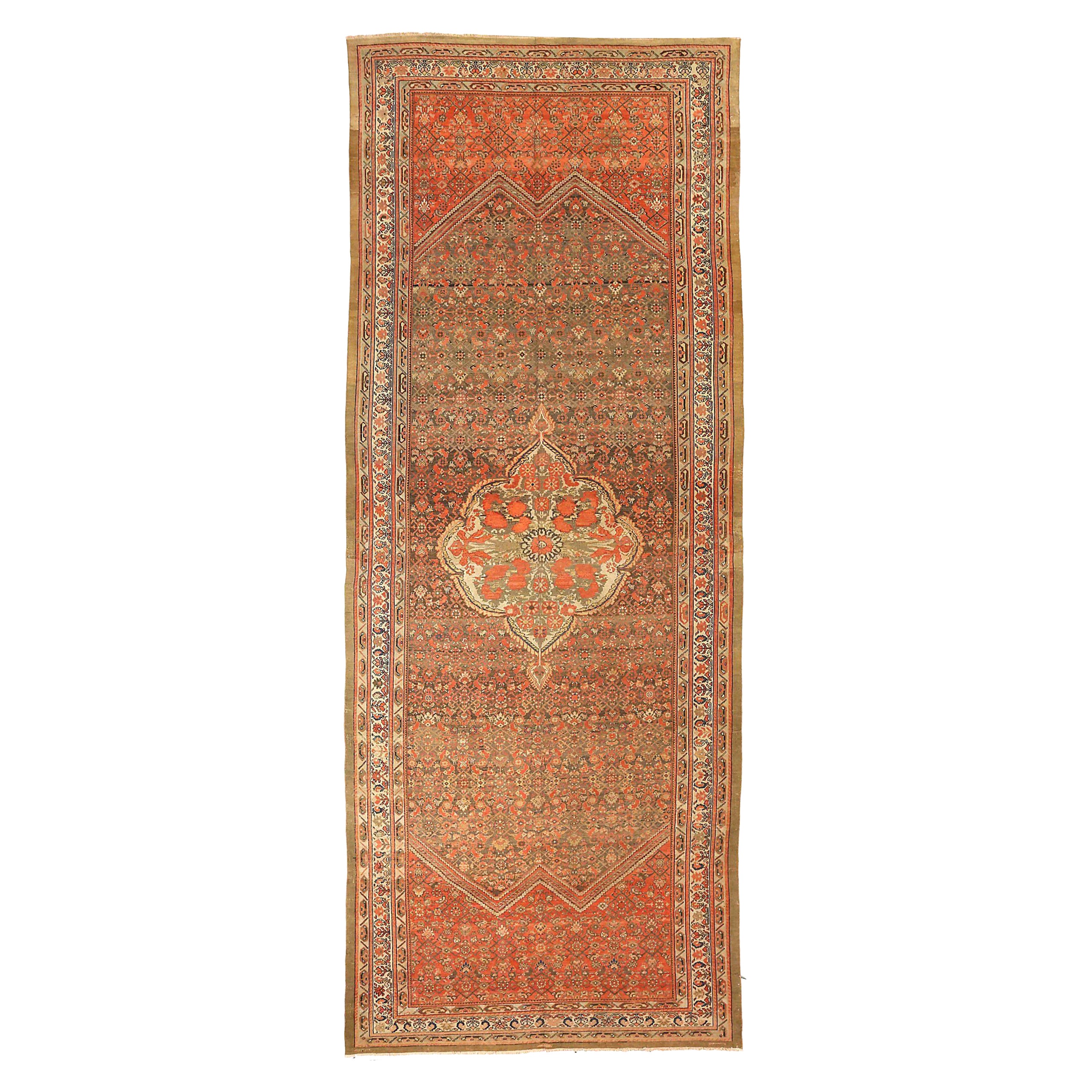 Persische Malayer Over Size Teppich CIRCA 1880 - Wolle Grün Elfenbein Rot 71870