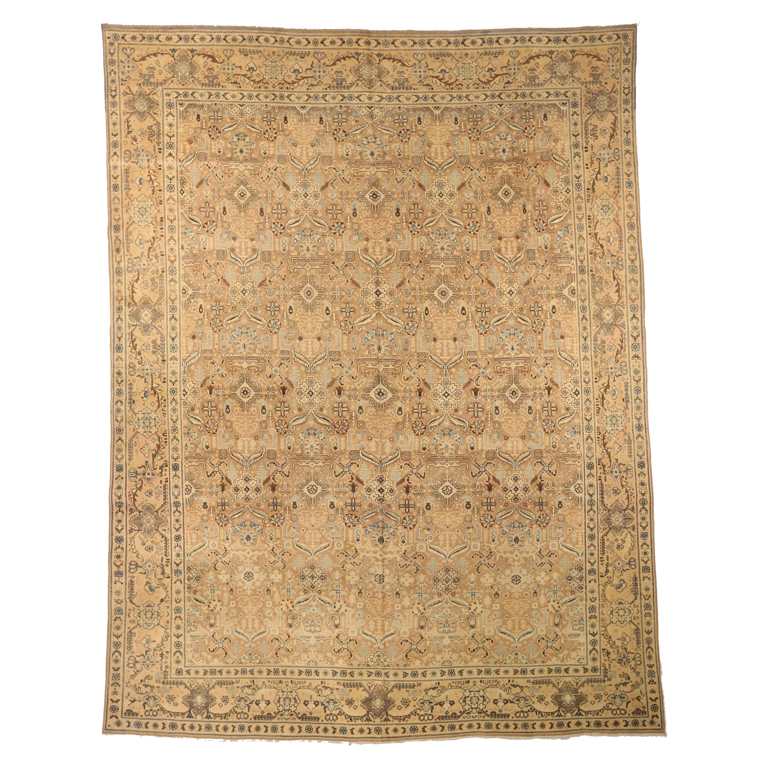 Tappeti persiani Tabriz - Lana Marrone Avorio Taupe 71889