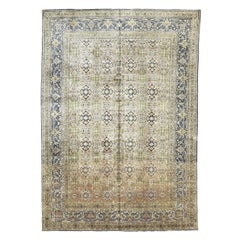Persian Tabriz Area Rugs - Wool Blue Green Ivory 71890
