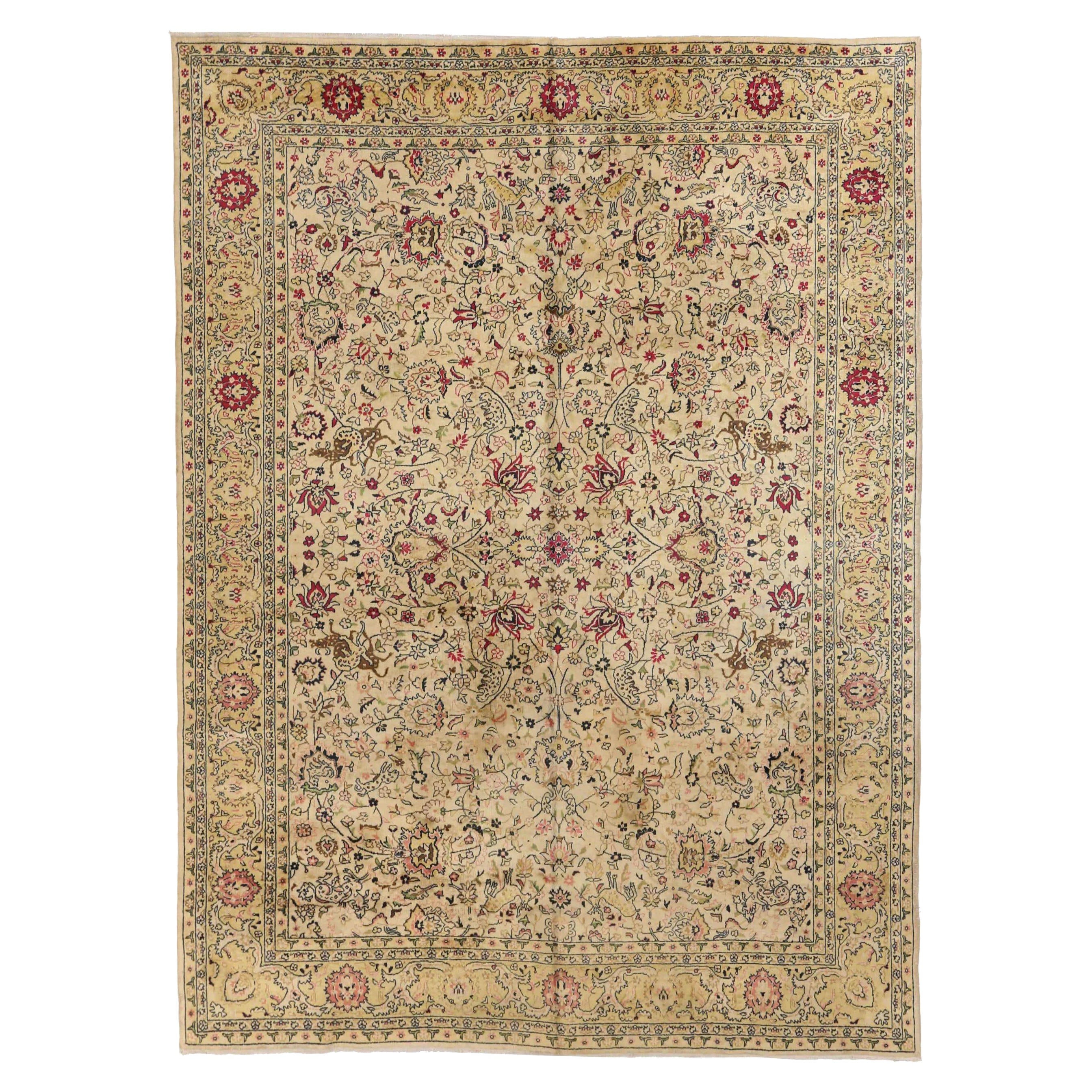 Afganistán Esparta Alfombras Circa 1910 - Lana Marfil Rojo Amarillo 71847