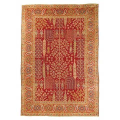 Afghanistan Oushak Area Rugs Circa 1940 - Wool Blue Ivory Red 71853