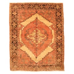 Tapis de sol Persan Heriz - Laine Marron Rouge Jaune 71994