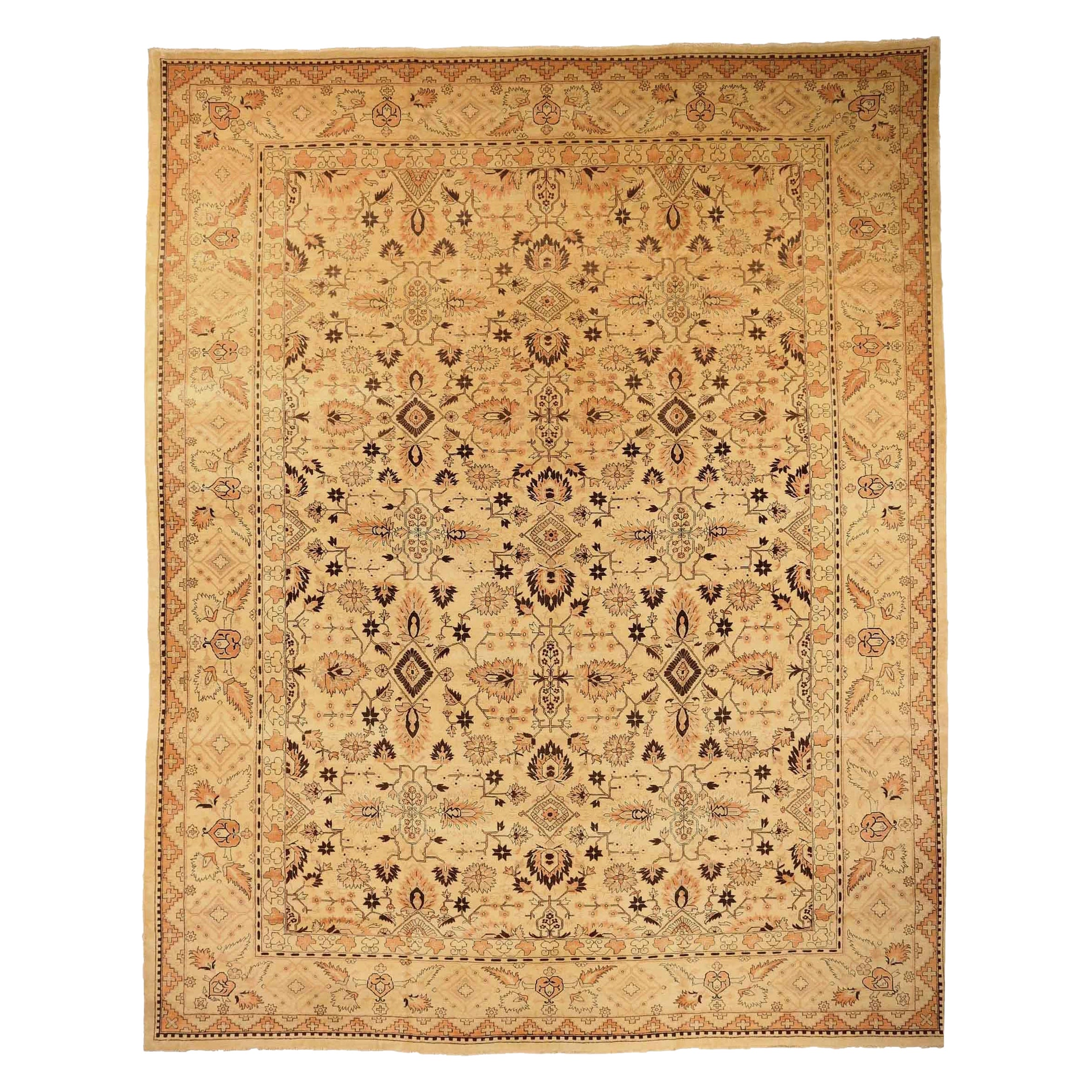 Persische Tabriz Over Size Teppich CIRCA 1880 - Wolle Brown Elfenbein Rosa 71955