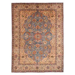 Persian Khoi Area Rugs Circa 1940 - Wool Blue Ivory Red Taupe 72000