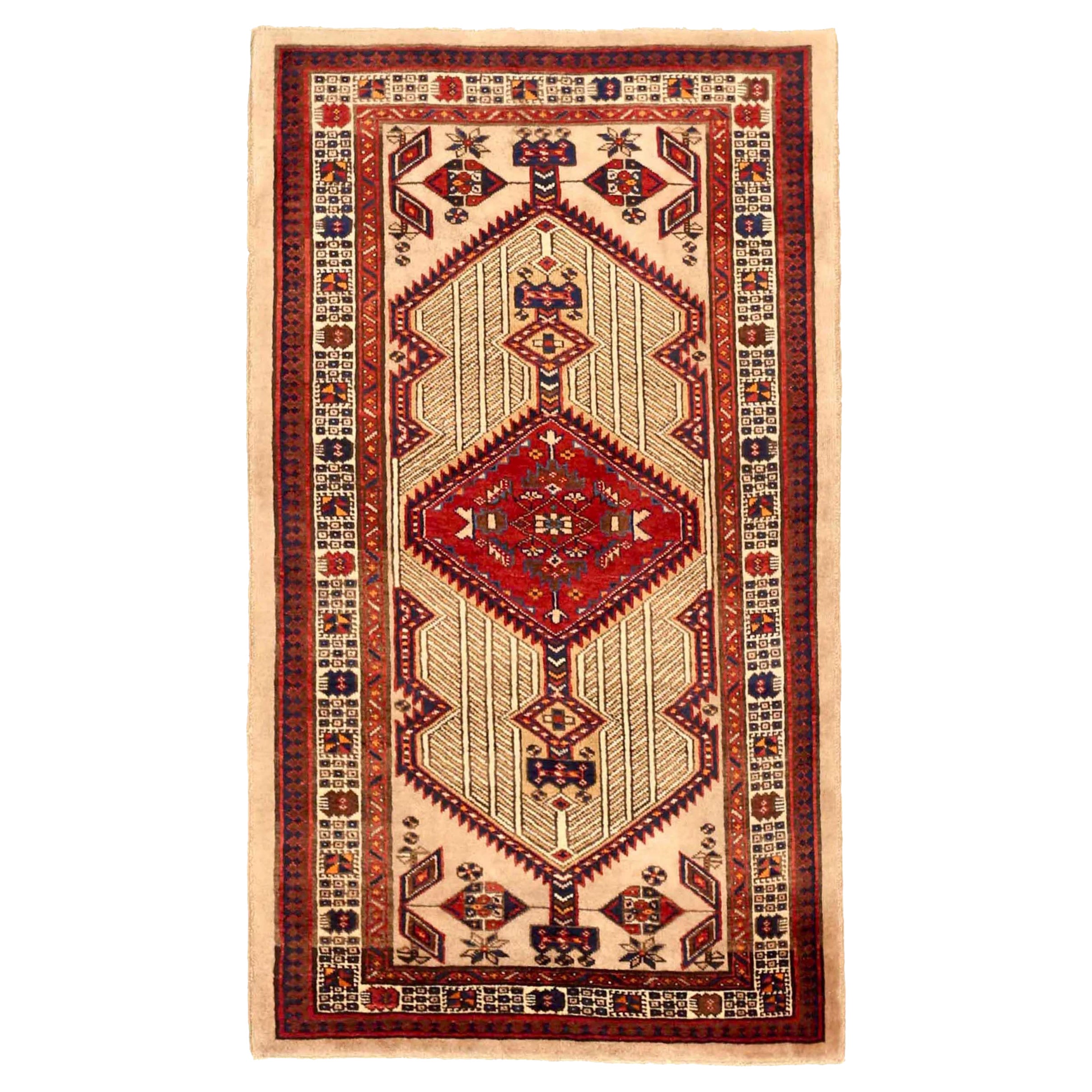 Petit tapis persan Sarab Circa 1940 - Laine Ivoire Rouge 72160