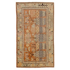 Russian Khotan Small Rug Circa 1910 - Wool Ivory Red 72118