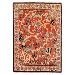 Tappeto Persiano Mahal Piccolo - Lana Avorio Rosso 72175