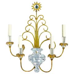 Set of Four Large Sconces, in the style of Maison Baguès, 1950