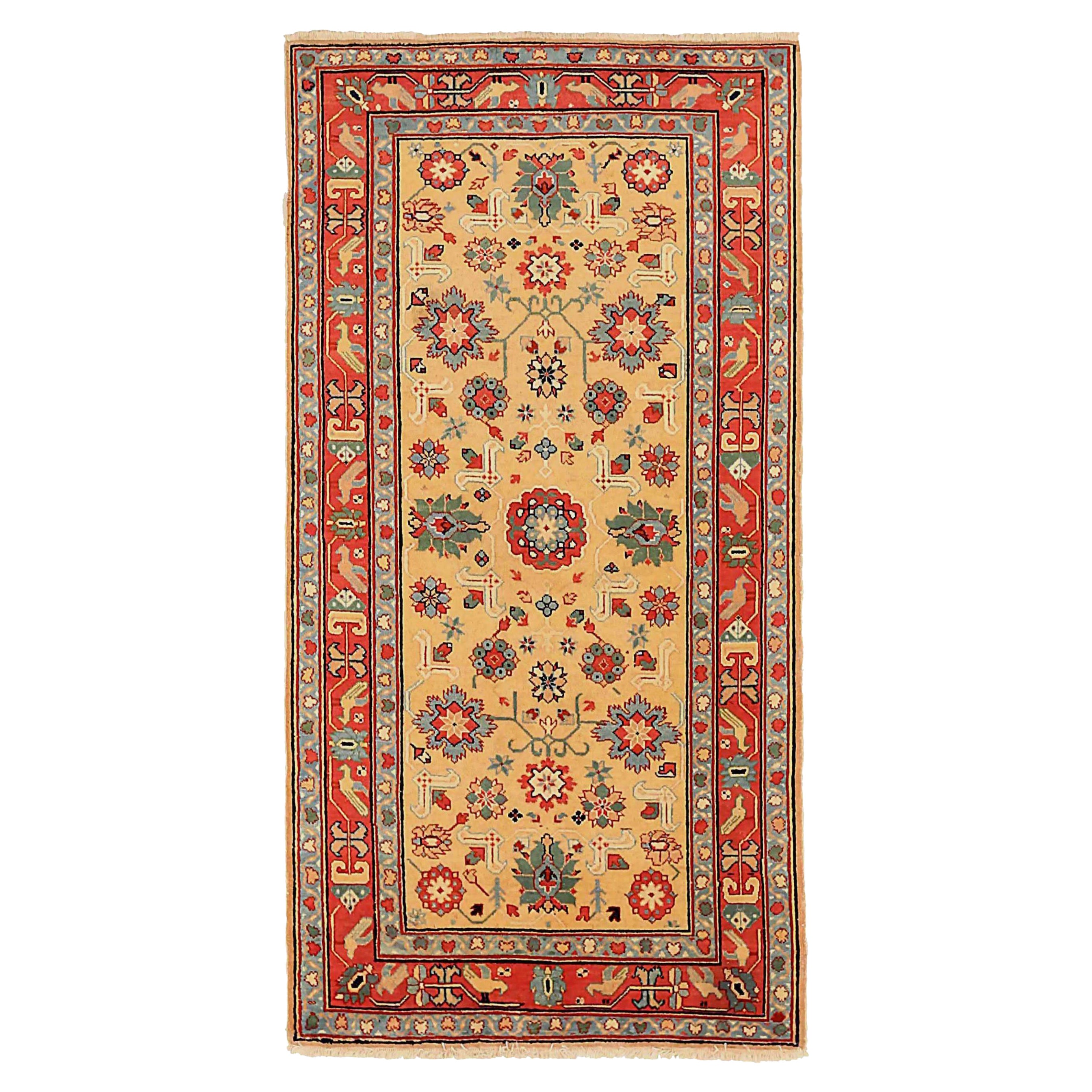 Russischer Karabagh Kleiner Teppich CIRCA 1910 - Wolle Blau Rot Gelb 72196