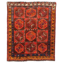 Petit tapis russe Kazak Circa 1910 - Laine Marron Rouge Jaune 72202