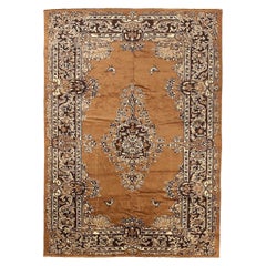 Tapis persan Mashad - Laine Brown Ivoire 72204