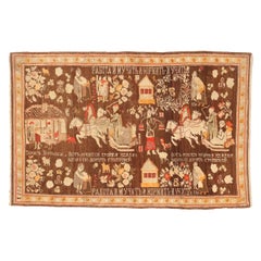 Petit tapis russe Karabagh Circa 1910 - Laine Brown Ivoire Rouge 72257