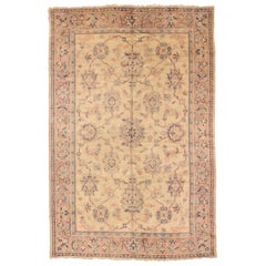 Afghanistan Tapis Oushak Circa 1940 - Laine Brown Ivoire Rose 72358
