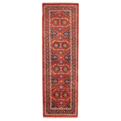 Tappeto Persiano Bijar (Rotondo) Circa 1990 - Lana Blu Avorio Rosso 72368