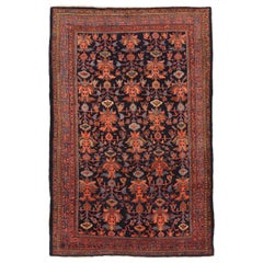 Persian Bijar Small Rug - Wool Blue Navy Blue Red 72388