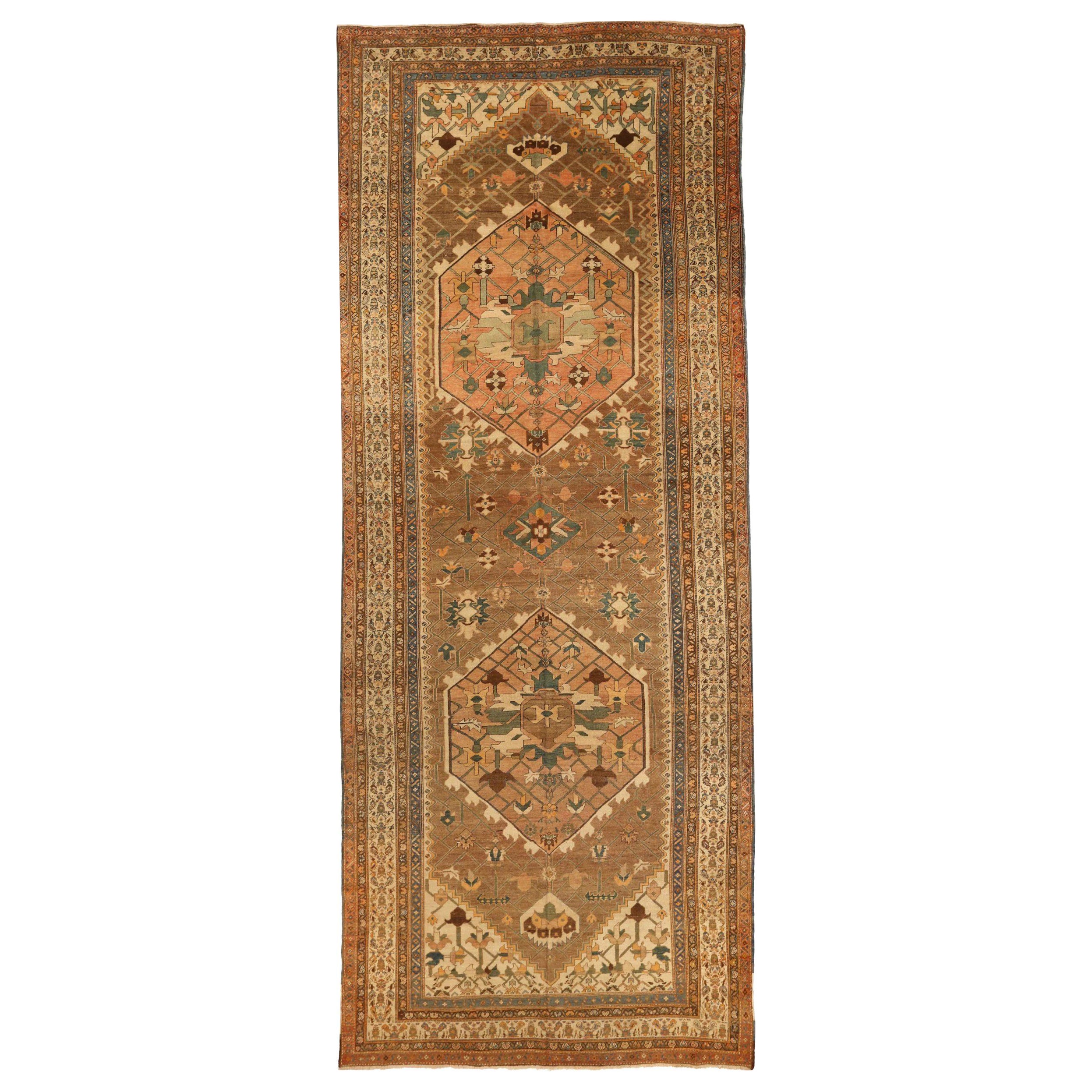 Persische Serapi Over Size Teppich CIRCA 1880 - Wolle Brown Elfenbein Rosa 72396
