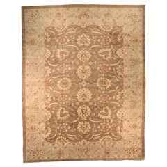 Tapis Persan Tabriz Circa 1990 - Laine Brown Ivoire Rouge 72443