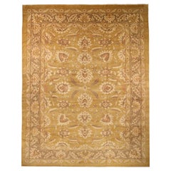 Tapis Persan Tabriz Circa 1990 - Laine Brown Ivoire Jaune 72444