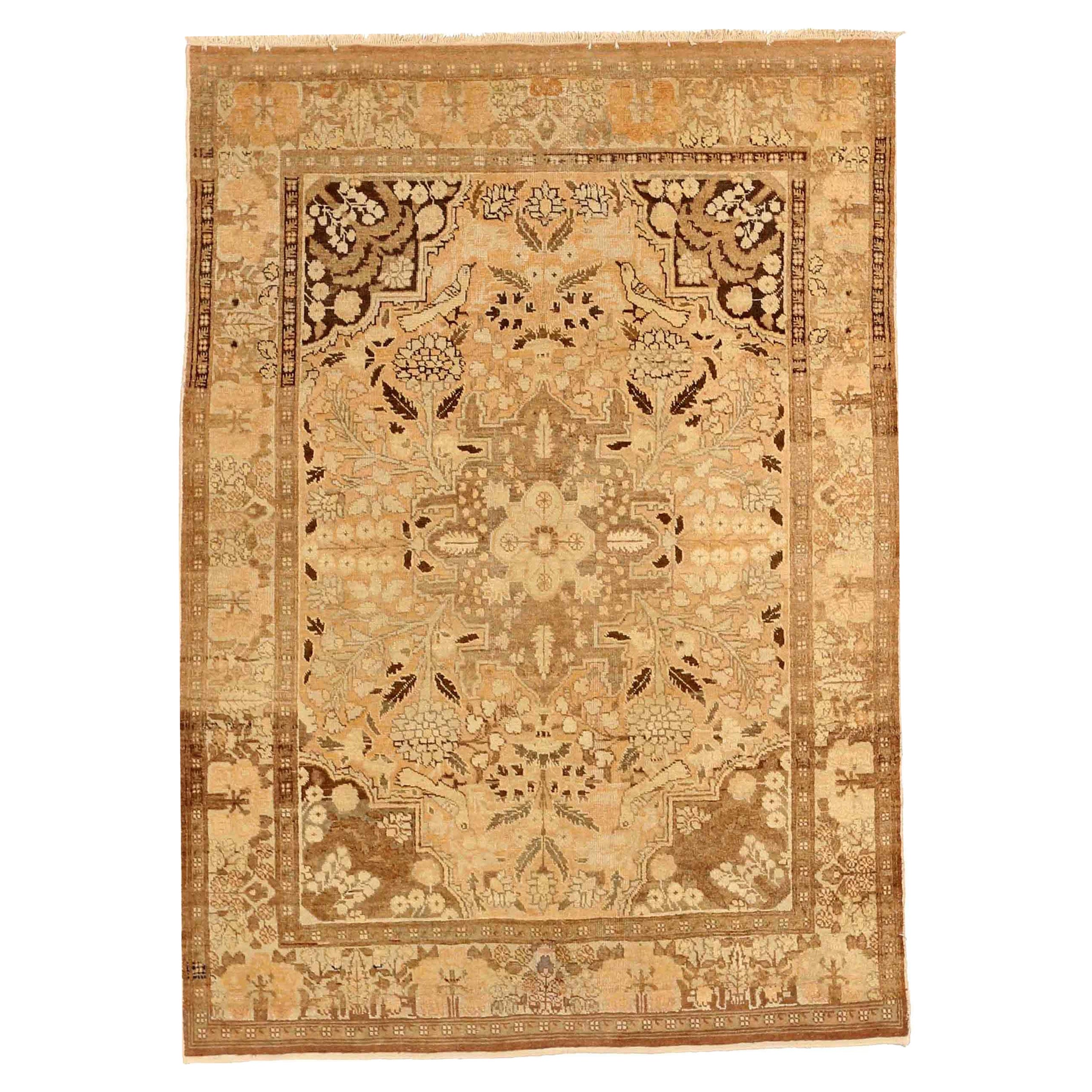 Tappeto persiano Tabriz Small - Lana Marrone Avorio Taupe 72459