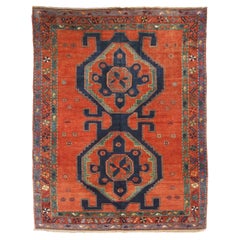 Russian Kazak Small Rug Circa 1910 - Wool Green Navy Blue Red 72500