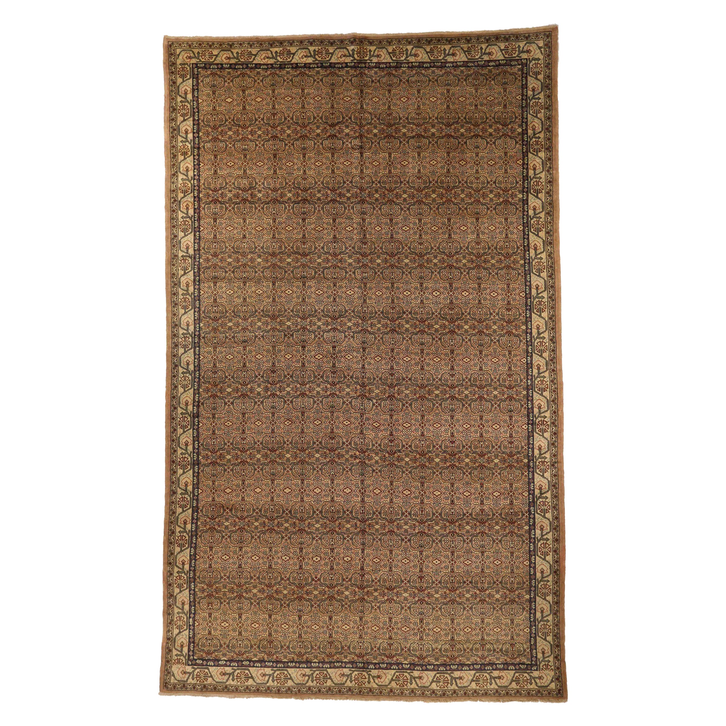 Alfombra Persa Saraband Circa 1880 - Lana Marfil Rosa Rojo 72528