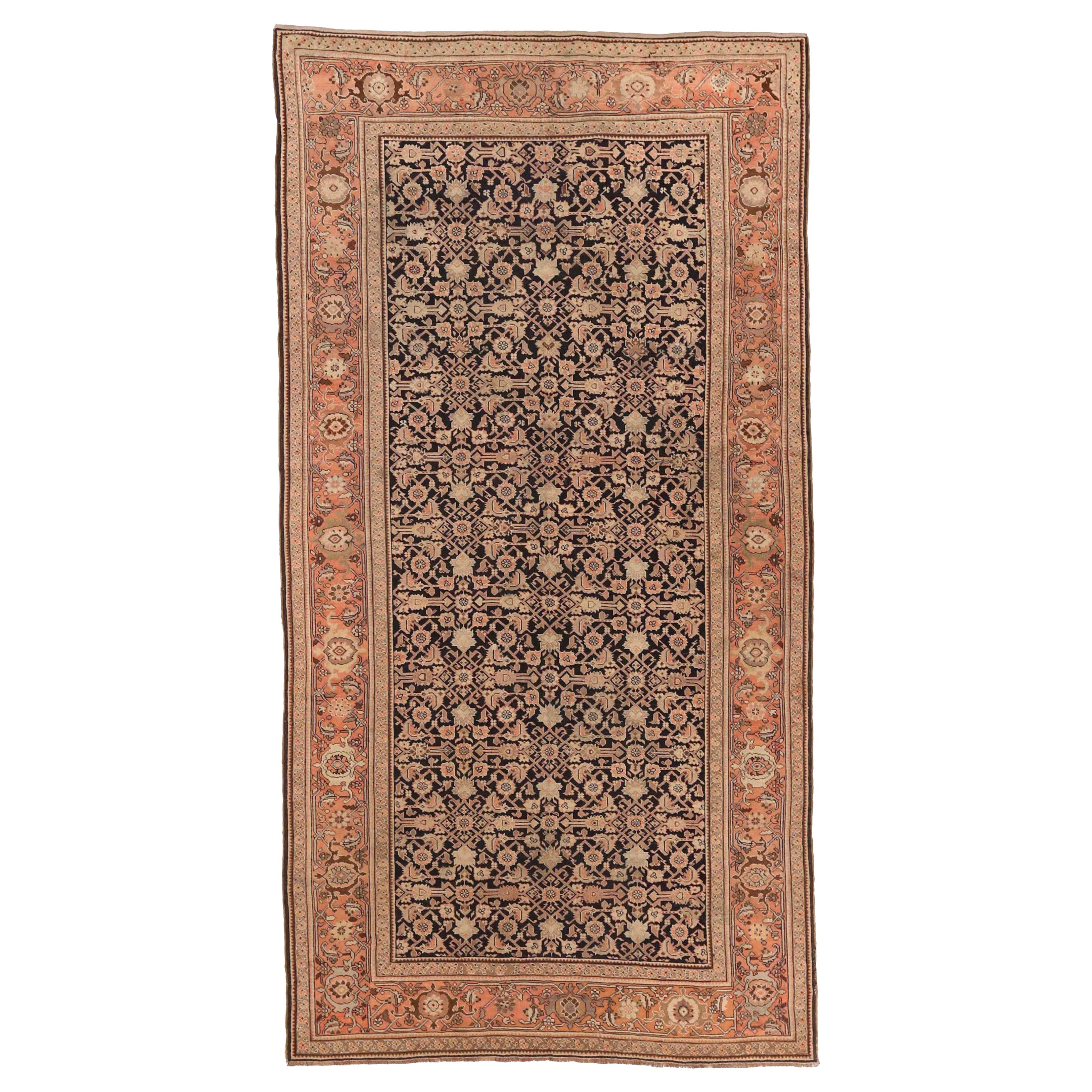 Russian Karabagh Area Rugs Circa 1910 - Wool Black Ivory Red 72529
