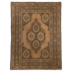 Afghanistan Oushak Area Rugs Circa 1910 - Wool Brown Ivory 72536