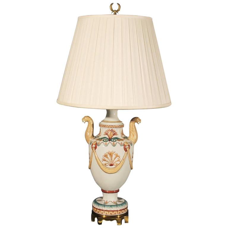 Maitland Smith Porcelain Lamp With Lion Heads For At 1stdibs Maitland Smith Porcelain Lamp With Lion Heads For