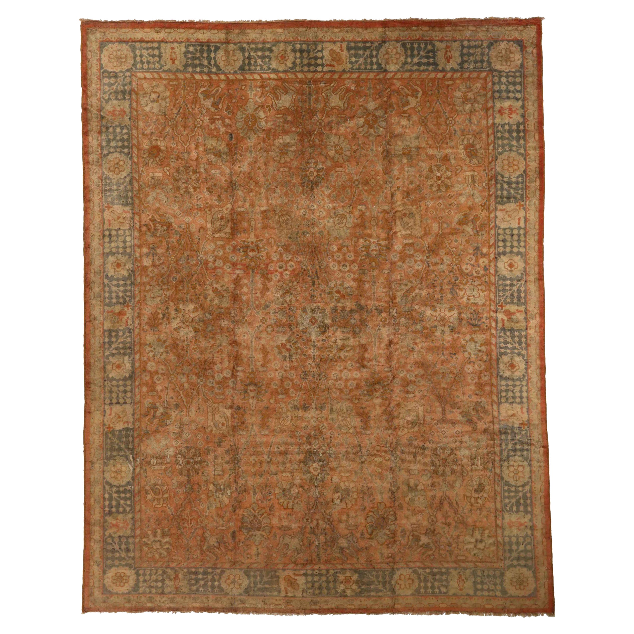 Afghanistan Oushak Area Rugs Circa 1910 - Wool Brown Red Terracotta 72541