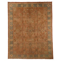 Afghanistan Oushak Area Rugs Circa 1910 - Wool Brown Red Terracotta 72541