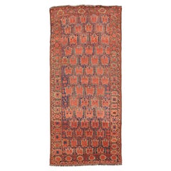 Petit tapis Bashir d'Afghanistan datant d'environ 1910 - Laine bleu ivoire rouge 72543