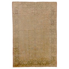 Tapis d'Afghanistan Oushak datant d'environ 1910 - Laine verte ivoire jaune 72544