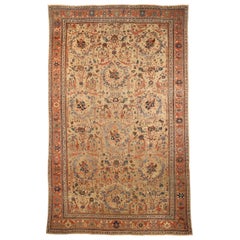 Persischer Sultanabad Übergroßer Teppich Circa 1880 - Wolle Blau Rot Taupe 72576