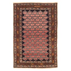 Persischer Malayer Kleiner Teppich CIRCA 1910 - Wolle Schwarz Rosa Gelb 72582