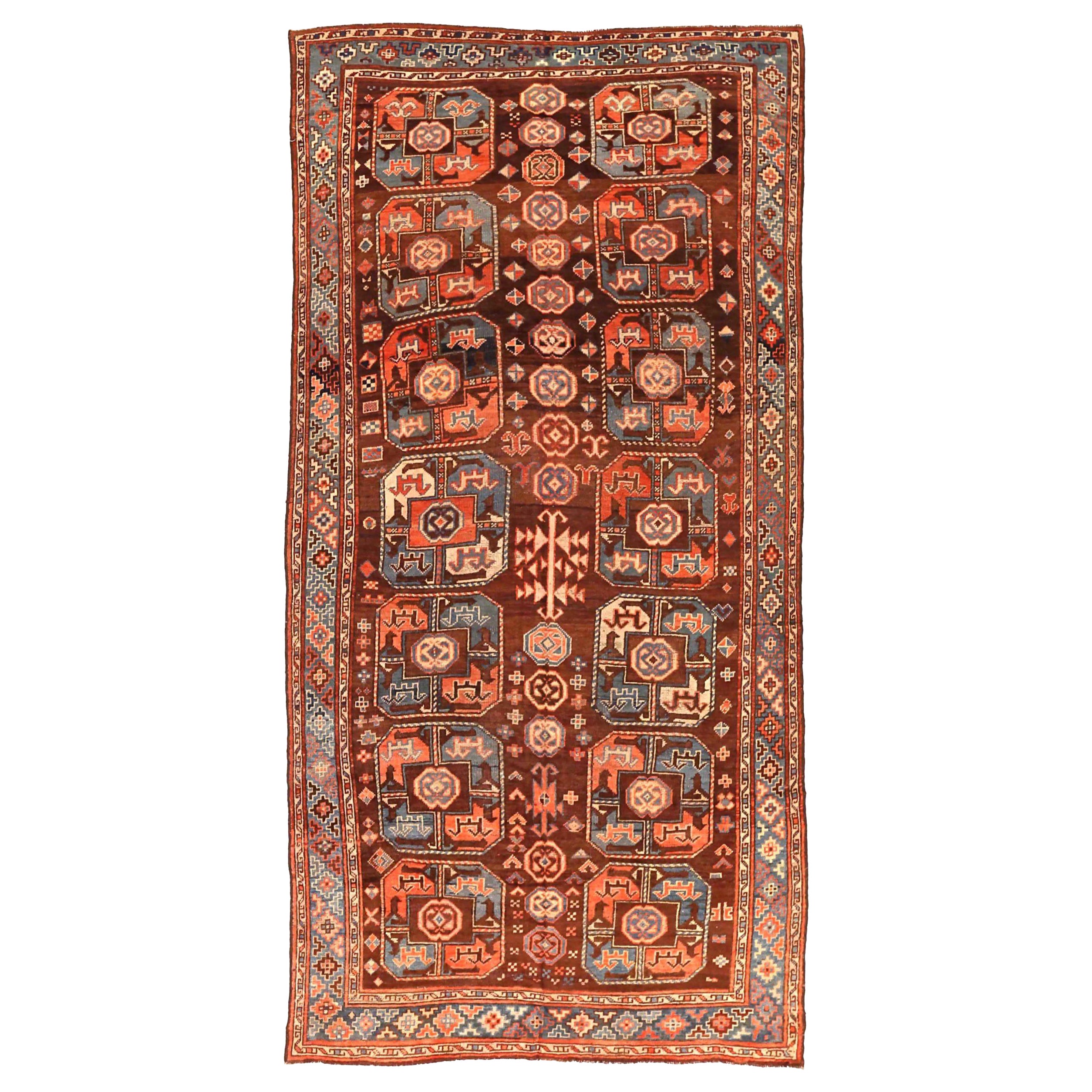 Tapis d'Afghanistan Samarghand datant d'environ 1910 - Laine bleu orange rouge 72548